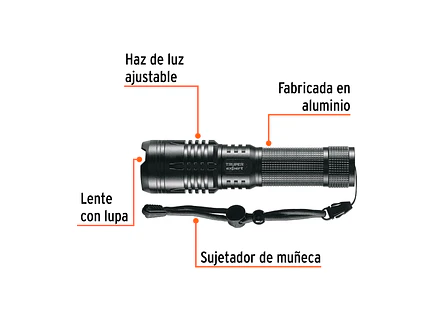 Linterna LED Recargable Truper 16778, de Aluminio, 1,300 lm - Foto 2 | aztools.co