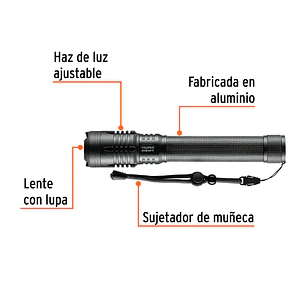 Linterna LED Recargable Truper 16779, de Aluminio, 2,000 lm