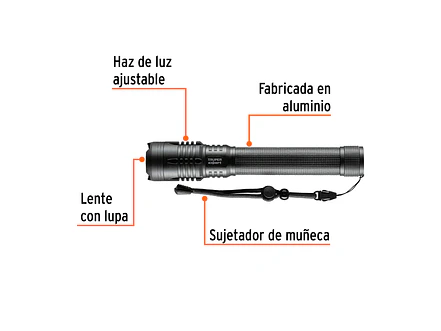Linterna LED Recargable Truper 16779, de Aluminio, 2,000 lm - Foto 2 | aztools.co