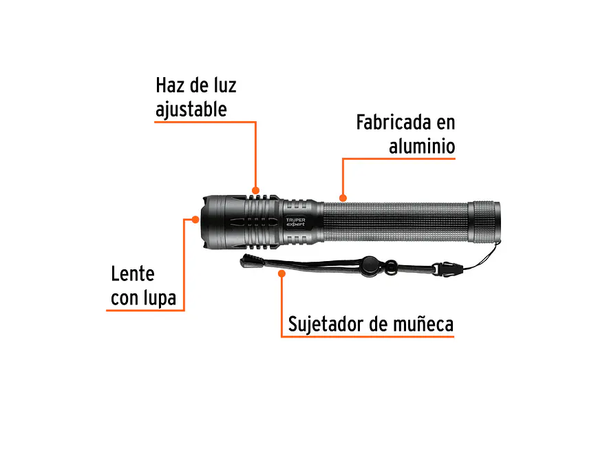 Linterna LED Recargable Truper 16779, de Aluminio, 2,000 lm - Foto 2 | aztools.co
