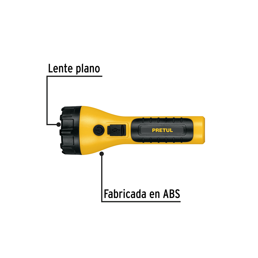 Linterna Plástica de LED Pretul 26102, Recargable, 180 lm 3