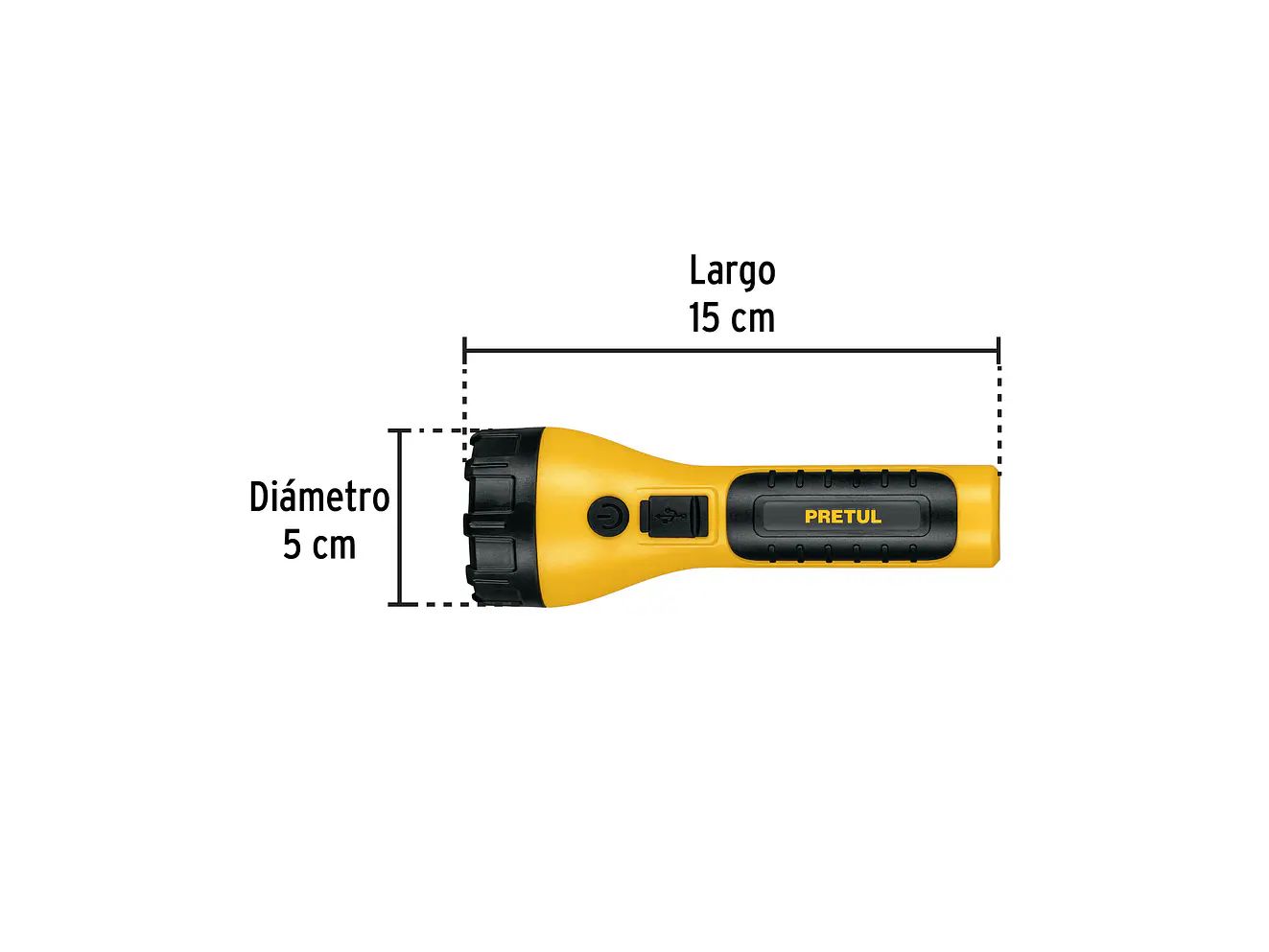 Linterna Plástica de LED Pretul 26102, Recargable, 180 lm - Foto 4 | aztools.co