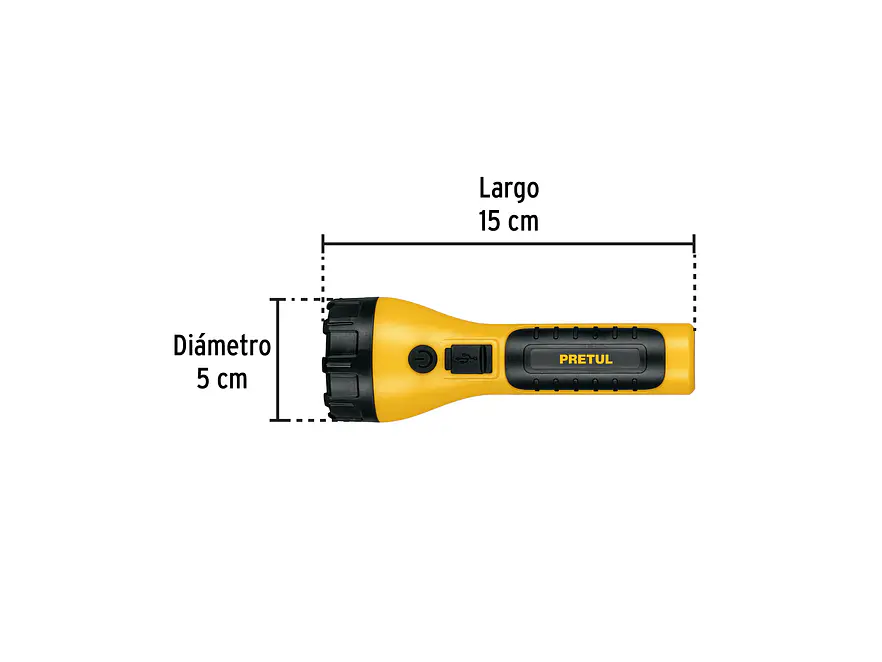 Linterna Plástica de LED Pretul 26102, Recargable, 180 lm - Foto 4 | aztools.co