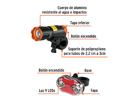 Juego de Luces para Bicicleta Truper 16798 - Foto 3 | aztools.co