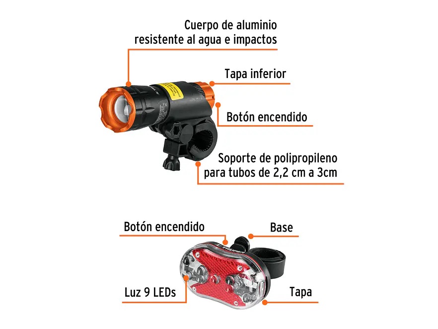 Juego de Luces para Bicicleta Truper 16798 - Foto 3 | aztools.co