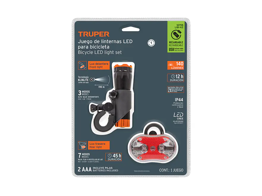 Juego de Luces para Bicicleta Truper 16798 - Foto 6 | aztools.co