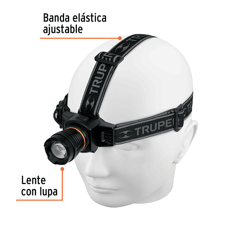 Linterna tipo minero con LEDS Truper 16716, recargable, 120 lm  6