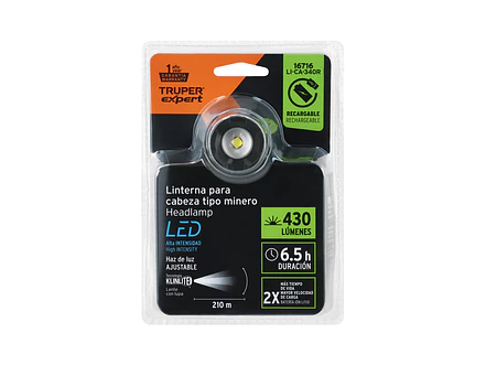 Linterna tipo minero con LEDS Truper 16716, recargable, 120 lm  - Foto 7 | aztools.co