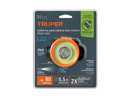 Linterna de Minero LED Truper 102150, Recargable, 80 lm - Foto 6 | aztools.co