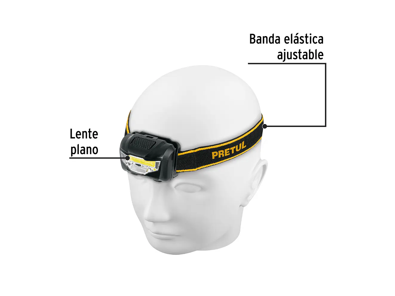Linterna de minero LED 100 lm Pretul 27083 de 3 pilas AAA,  - Foto 2 | aztools.co