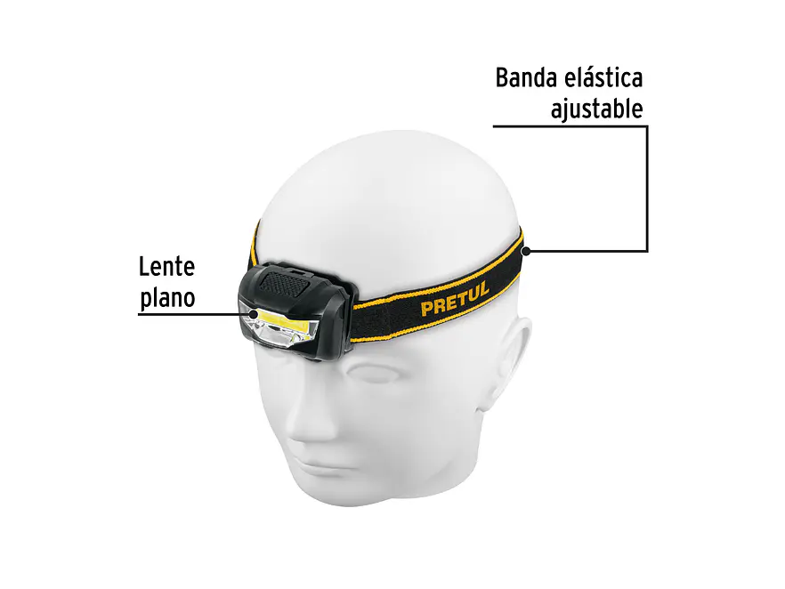 Linterna de minero LED 100 lm Pretul 27083 de 3 pilas AAA,  - Foto 2 | aztools.co