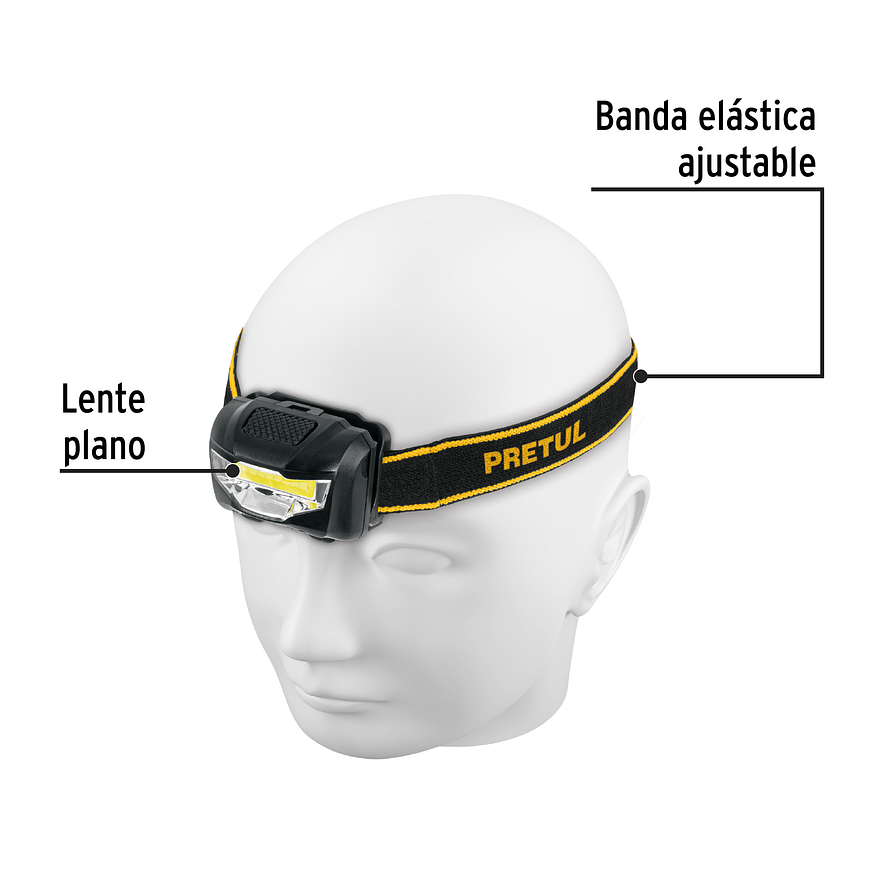 Linterna de minero LED 100 lm Pretul 27083 de 3 pilas AAA,  2