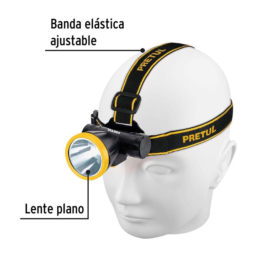 Linterna de minero LED 95 lm Pretul 29088, recargable, 2