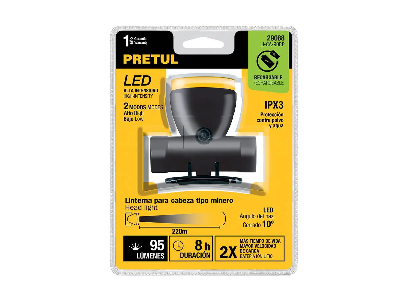 Linterna de minero LED 95 lm Pretul 29088, recargable, - Foto 8 | aztools.co