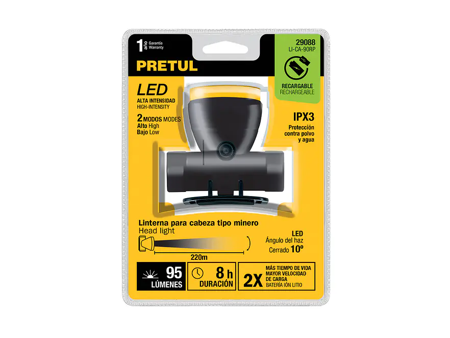 Linterna de minero LED 95 lm Pretul 29088, recargable, - Foto 8 | aztools.co