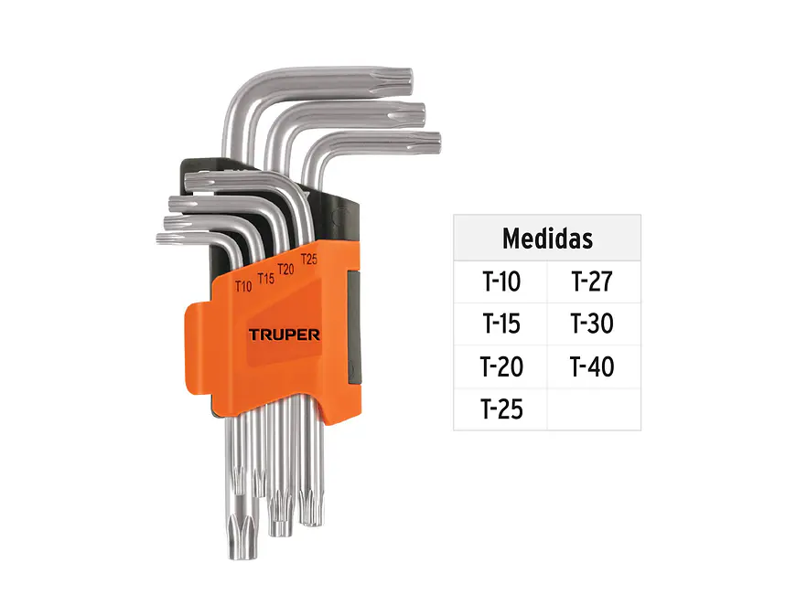 Juego de 7 llaves torx Truper 15552, organizador abatible  - Foto 3 | aztools.co