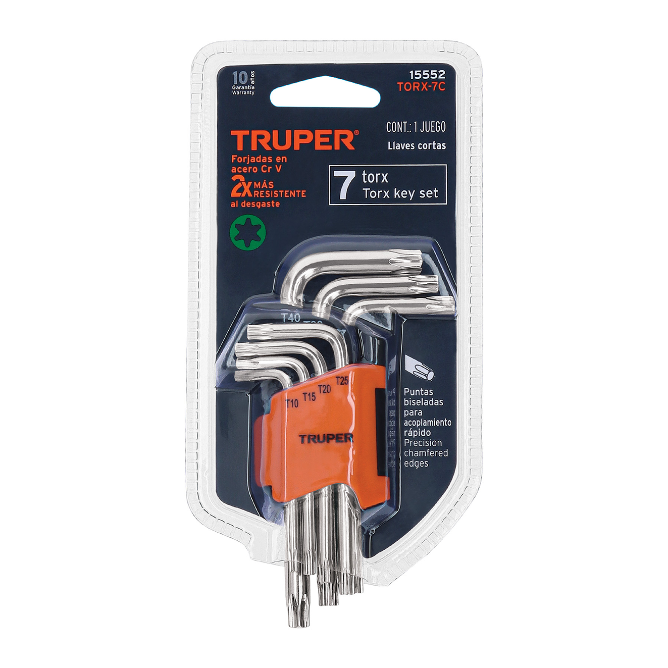 Juego de 7 llaves torx Truper 15552, organizador abatible  4