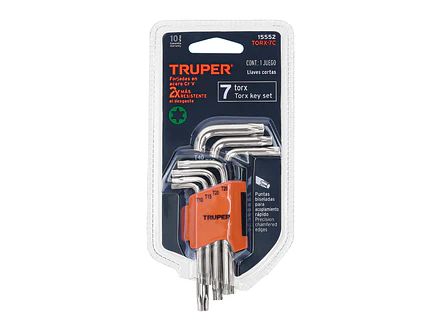 Juego de 7 llaves torx Truper 15552, organizador abatible  - Foto 4 | aztools.co