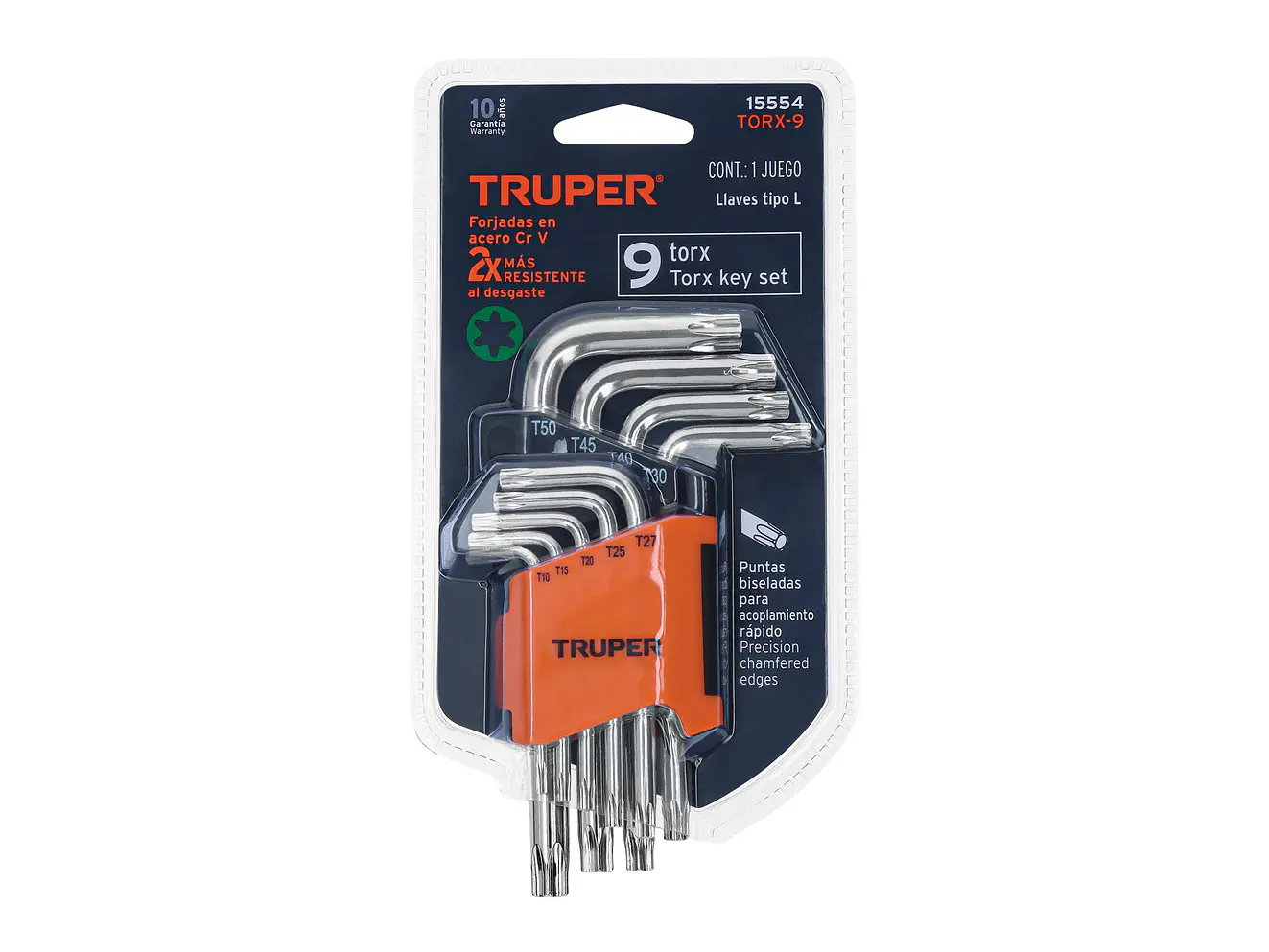 Juego de 9 llaves torx Truper 15554, organizador abatible  - Foto 4 | aztools.co