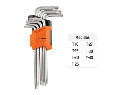 Juego de 7 llaves torx largas Truper 15553, organizador abatible  - Foto 3 | aztools.co