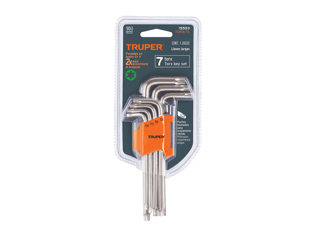 Juego de 7 llaves torx largas Truper 15553, organizador abatible  - Foto 4 | aztools.co