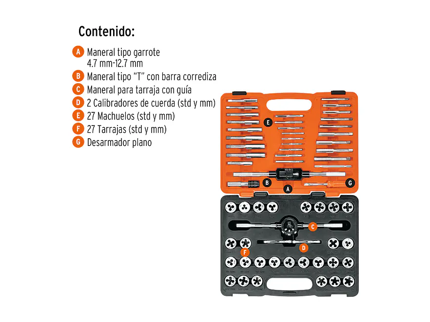 Juego de machos y tarrajas Truper 11443, 60 piezas  - Foto 3 | aztools.co