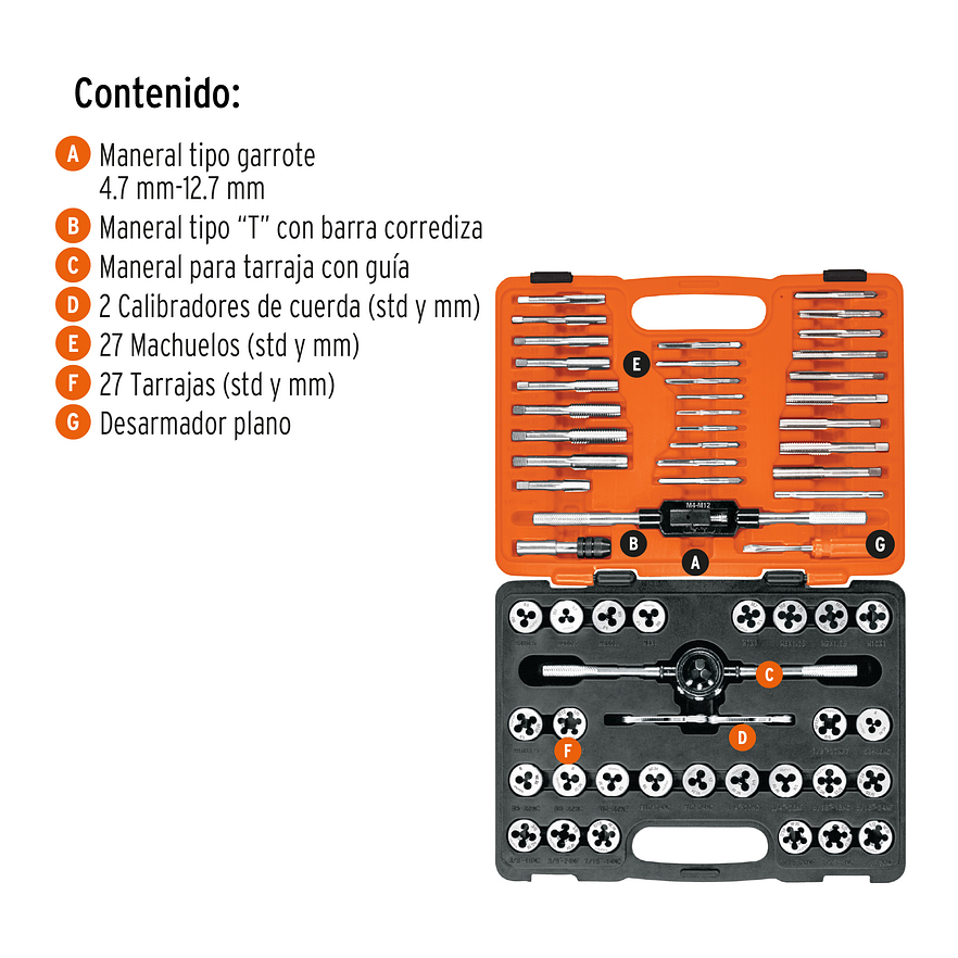 Juego de machos y tarrajas Truper 11443, 60 piezas  3