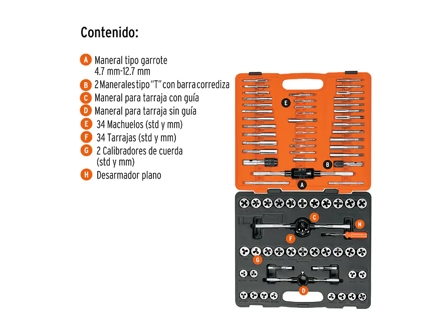 Juego de machos y tarrajas Truper 12443, 76 piezas  - Foto 2 | aztools.co