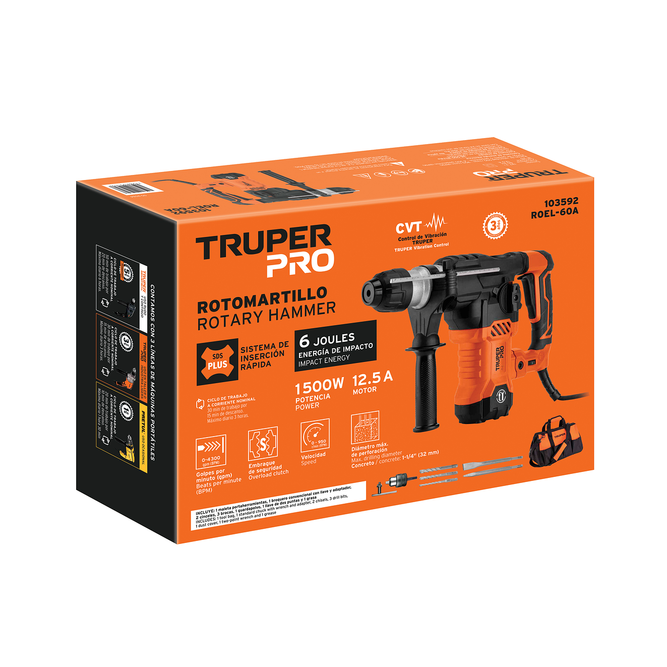 Rotomartillo SDS Plus 6 Joules Truper 103592, 1500W,  2