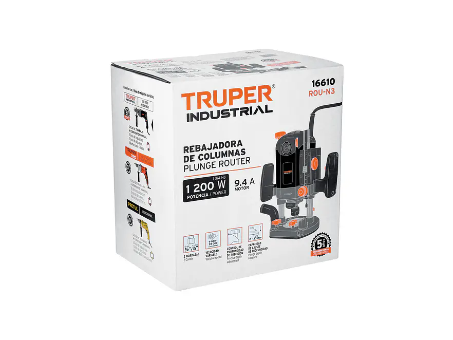 Ruteadoras industrial Truper 16610 1-3/4 hp  - Foto 4 | aztools.co