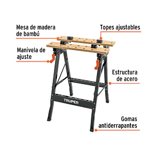 Mesa de Trabajo Truper 103318 100 kg | Plegable 
