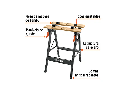 Mesa de Trabajo Truper 103318 100 kg | Plegable  - Foto 2 | aztools.co