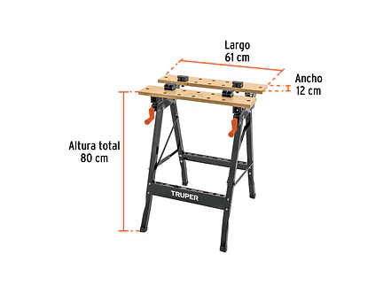 Mesa de Trabajo Truper 103318 100 kg | Plegable  - Foto 3 | aztools.co