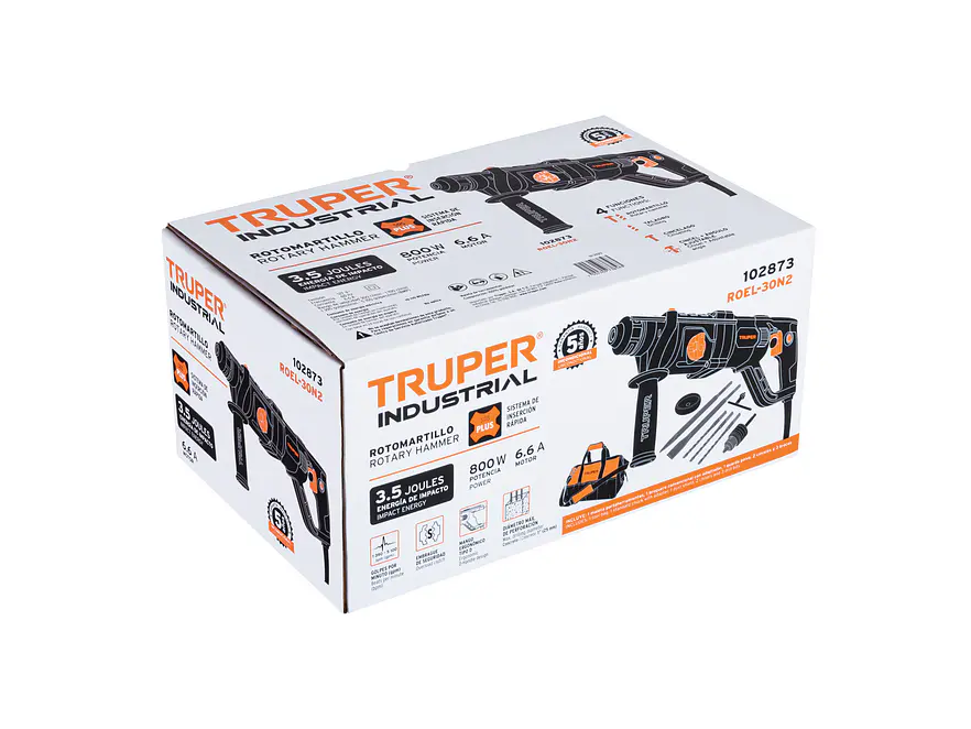 Taladro Percutor SDS Plus Industrial Truper 102873, 3.5 J, 800W - Foto 4 | aztools.co