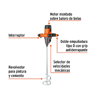 Mezcladora Eléctrica Truper 103662, de 1400W