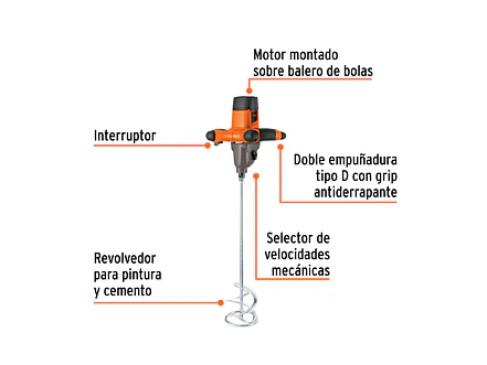 Mezcladora Eléctrica Truper 103662, de 1400W - Foto 2 | aztools.co