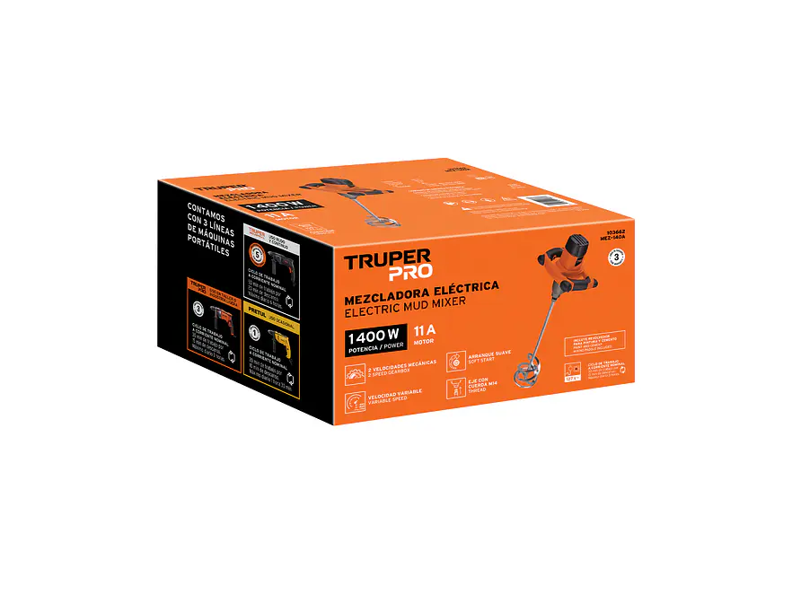 Mezcladora Eléctrica Truper 103662, de 1400W - Foto 4 | aztools.co