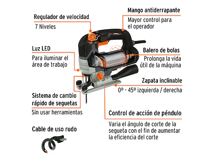 Sierra Caladora Industrial Truper 15348, de 750W - Foto 2 | aztools.co