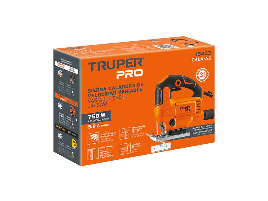 Sierra Caladora Truper 15423, de 750W - Foto 4 | aztools.co