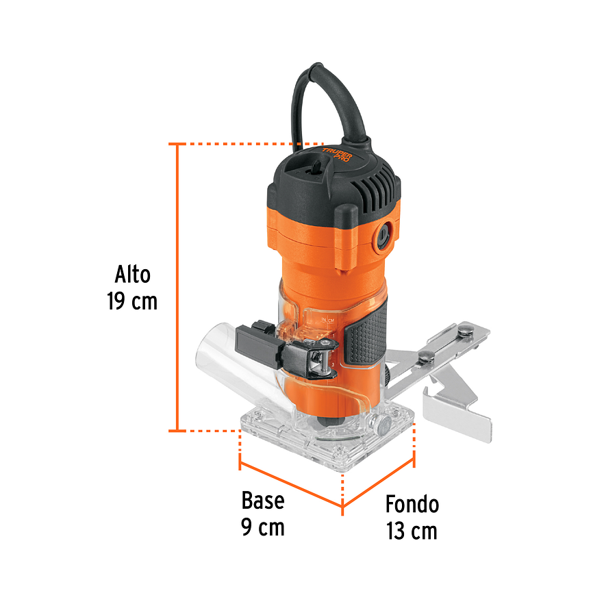 Routeadora compacto 600W Truper 102379, 3/4 HP,  3