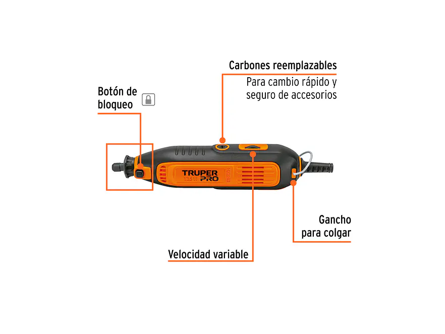 Moto tool Truper 103580, 135W con 97 accesorios,  - Foto 2 | aztools.co