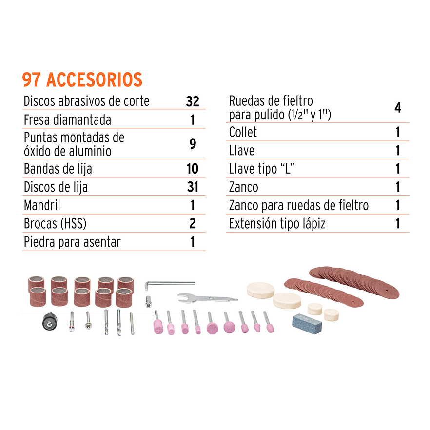 Moto tool Truper 103580, 135W con 97 accesorios,  4