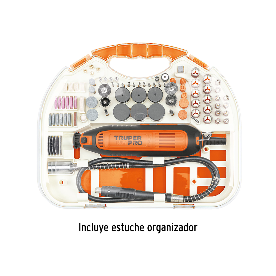 Moto tool Truper 103581 135W, velocidad variable, 211 accesorios 5