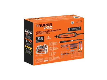 Moto tool Truper 103581 135W, velocidad variable, 211 accesorios - Foto 6 | aztools.co