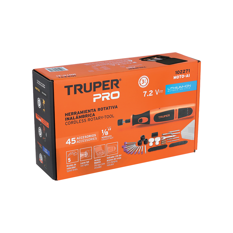 Moto Tool Inalámbrico Truper 102271, 7.2V 8
