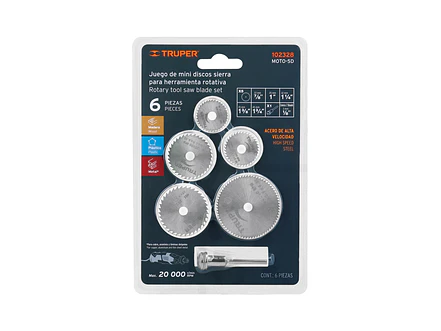Juego de 5 Minidiscos Sierra Truper 102328, para Moto Tool - Foto 2 | aztools.co
