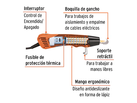 Mini Pistola de Calor Truper 102578, de 350W - Foto 2 | aztools.co