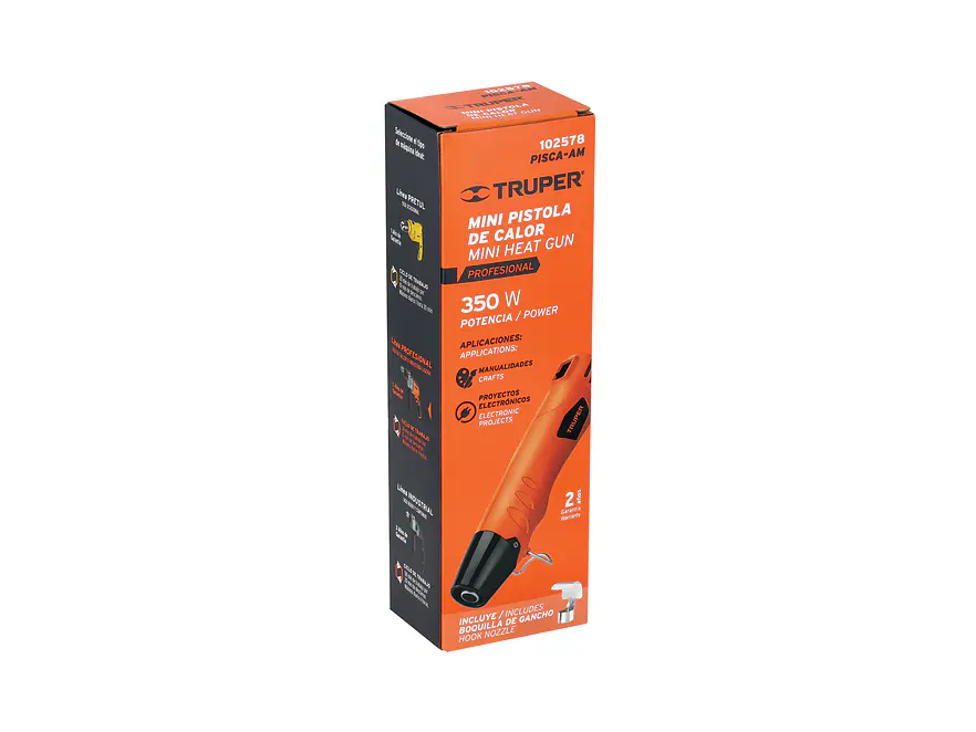 Mini Pistola de Calor Truper 102578, de 350W - Foto 3 | aztools.co