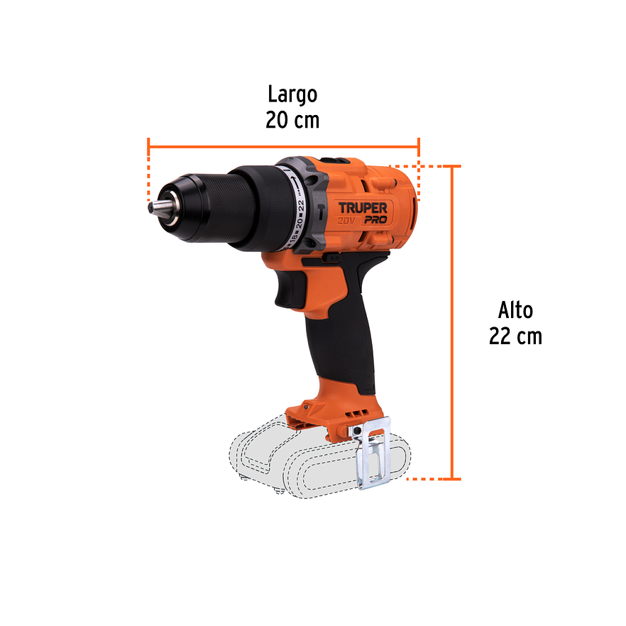 Taladro Rotomartillo Percutor Inalámbrico Truper 103248, 1/2