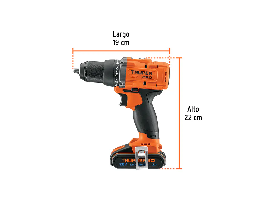 Taladro Percutor Inalámbrico Truper 103249, 1/2